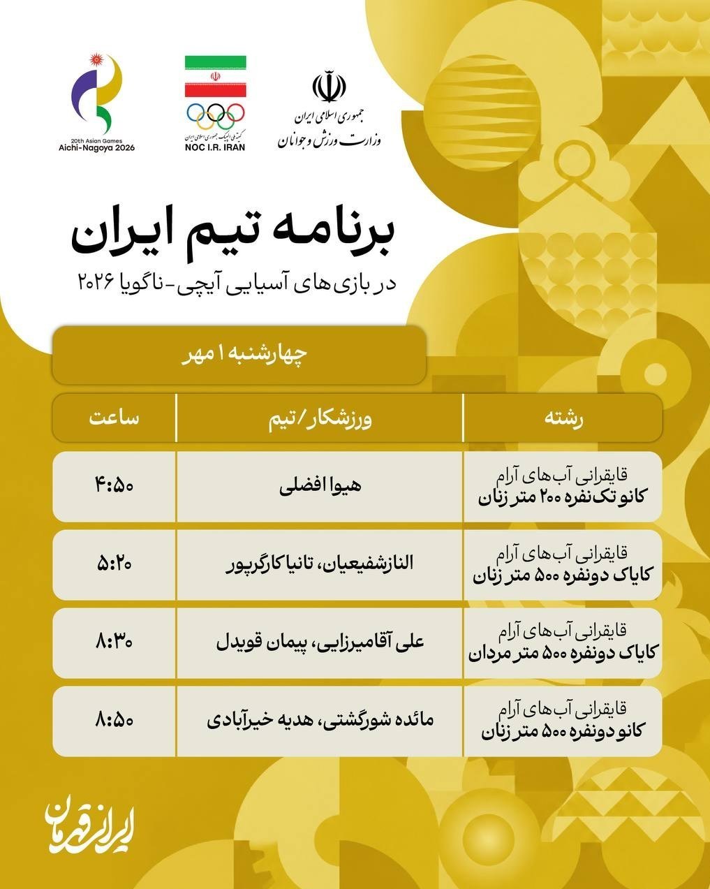 ورزش , بازی‌های آسیایی 2026 ناگویا , 