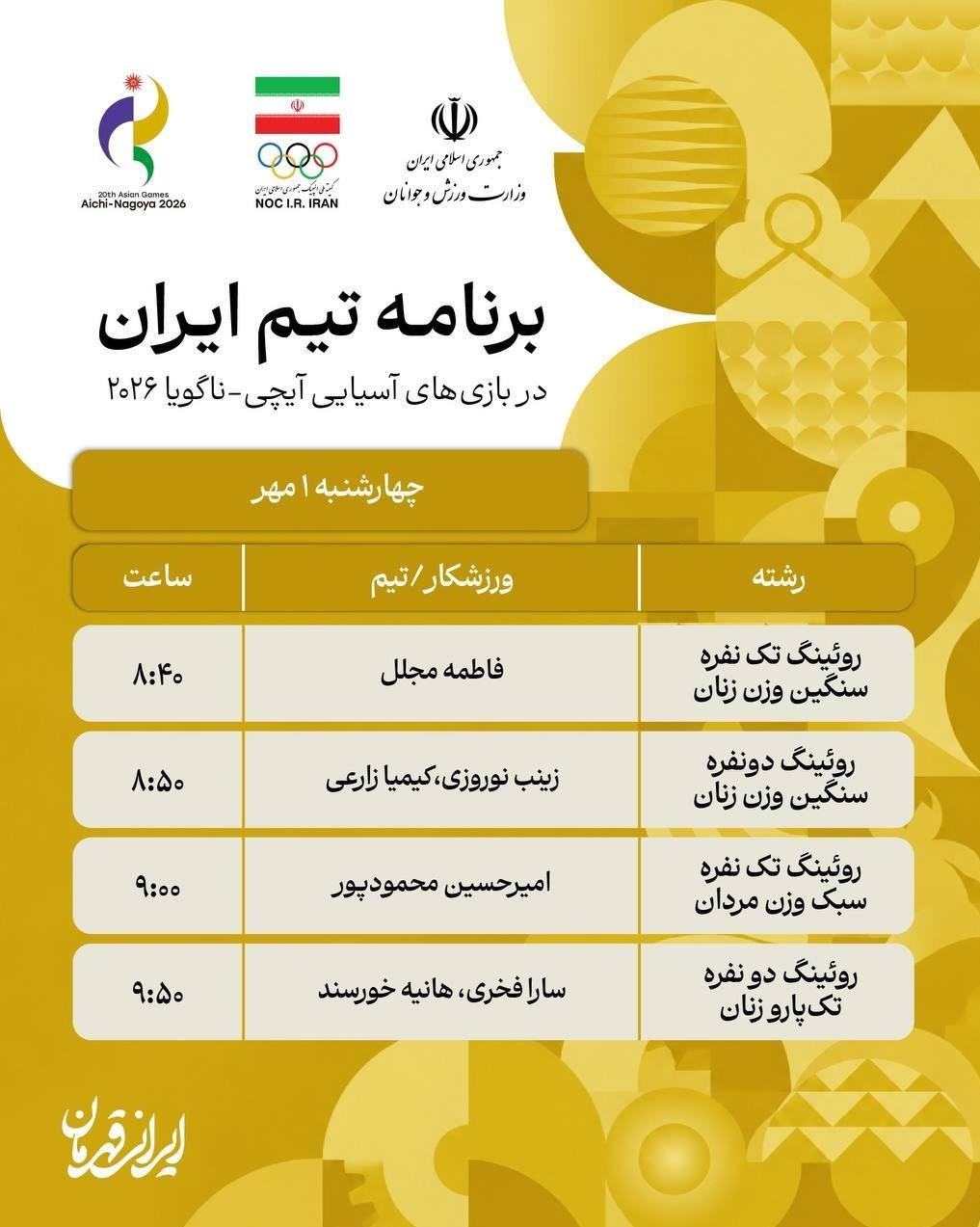 ورزش , بازی‌های آسیایی 2026 ناگویا , 