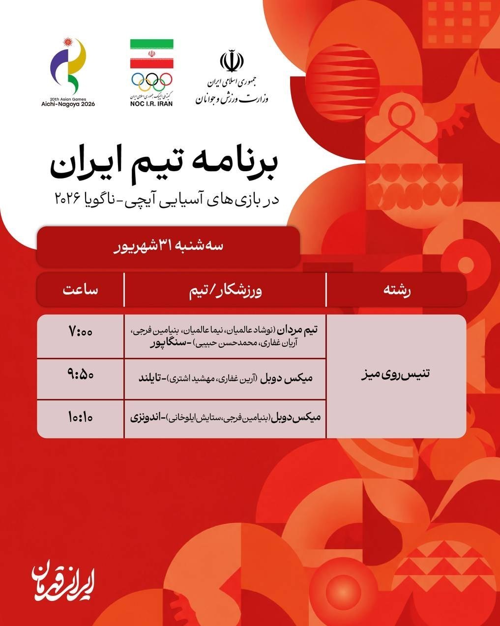 پوشش زنده بازیهای آسیایی| نعمتی اولین طلایی ایران/ 3 نقره برای کاراته بازیهای آسیایی 2026 ناگویا , بازیهای آسیایی ,