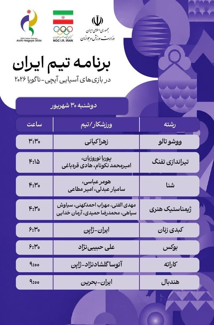 بازی‌های آسیایی 2026 ناگویا , بازی‌های آسیایی , 