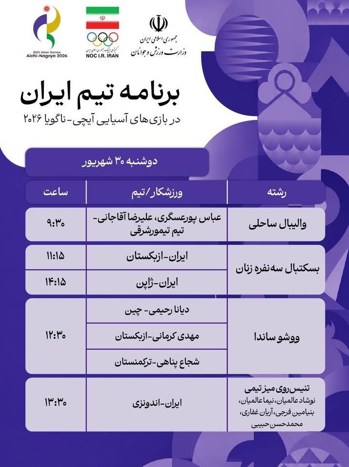 بازی‌های آسیایی 2026 ناگویا , بازی‌های آسیایی , 